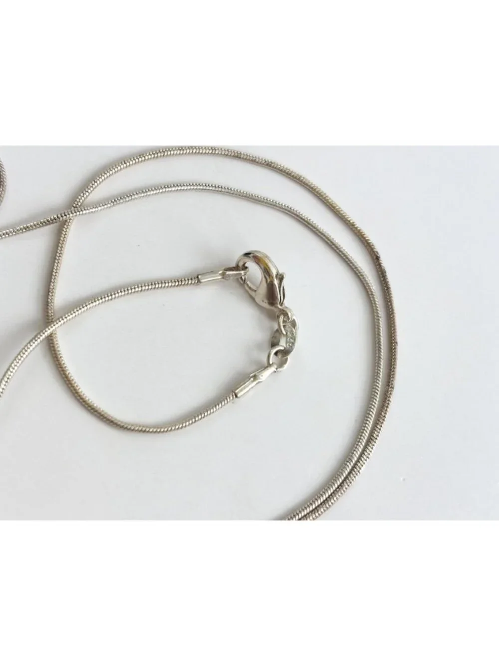 Snake Chain Sterling Silver 925 Minimalist Classic Vintage Necklace - 23